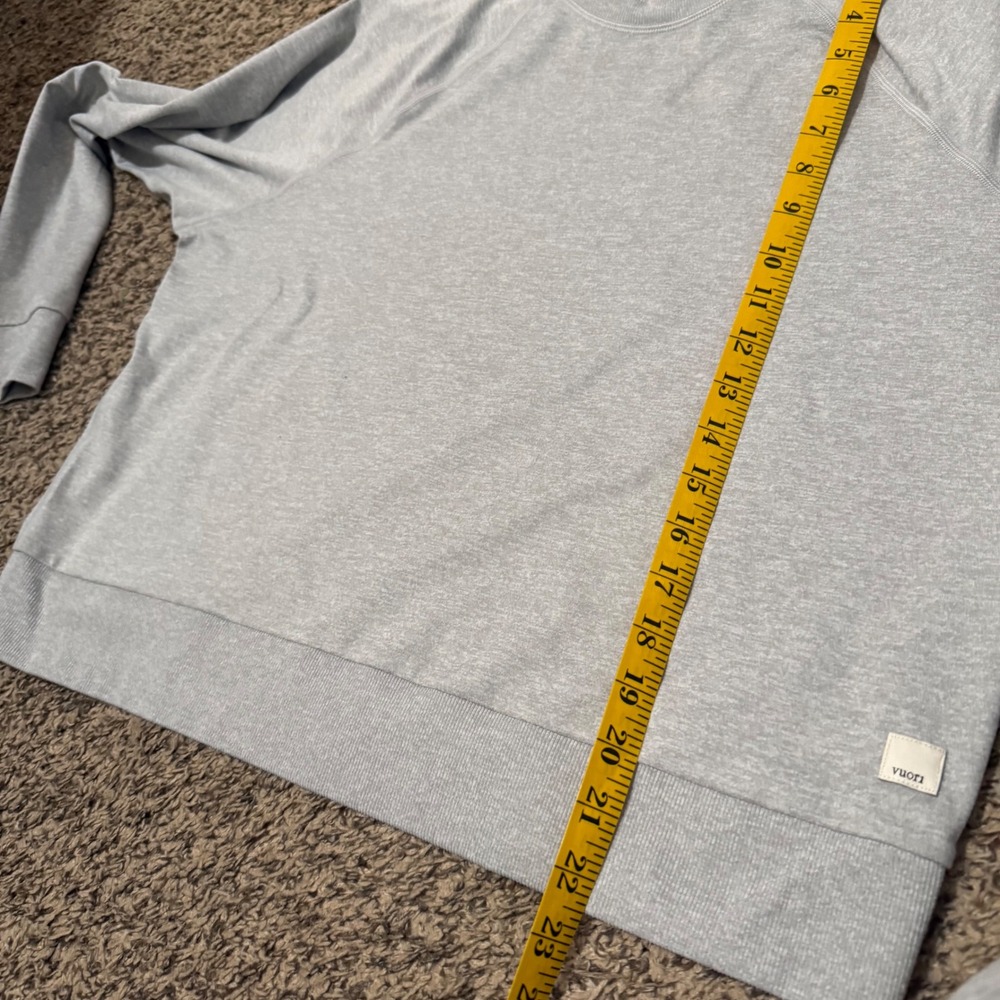 Vuori Recycled Polyester Elastane Heather Gray Raglan Crewneck Sweatshirt Medium - Picture 8 of 8